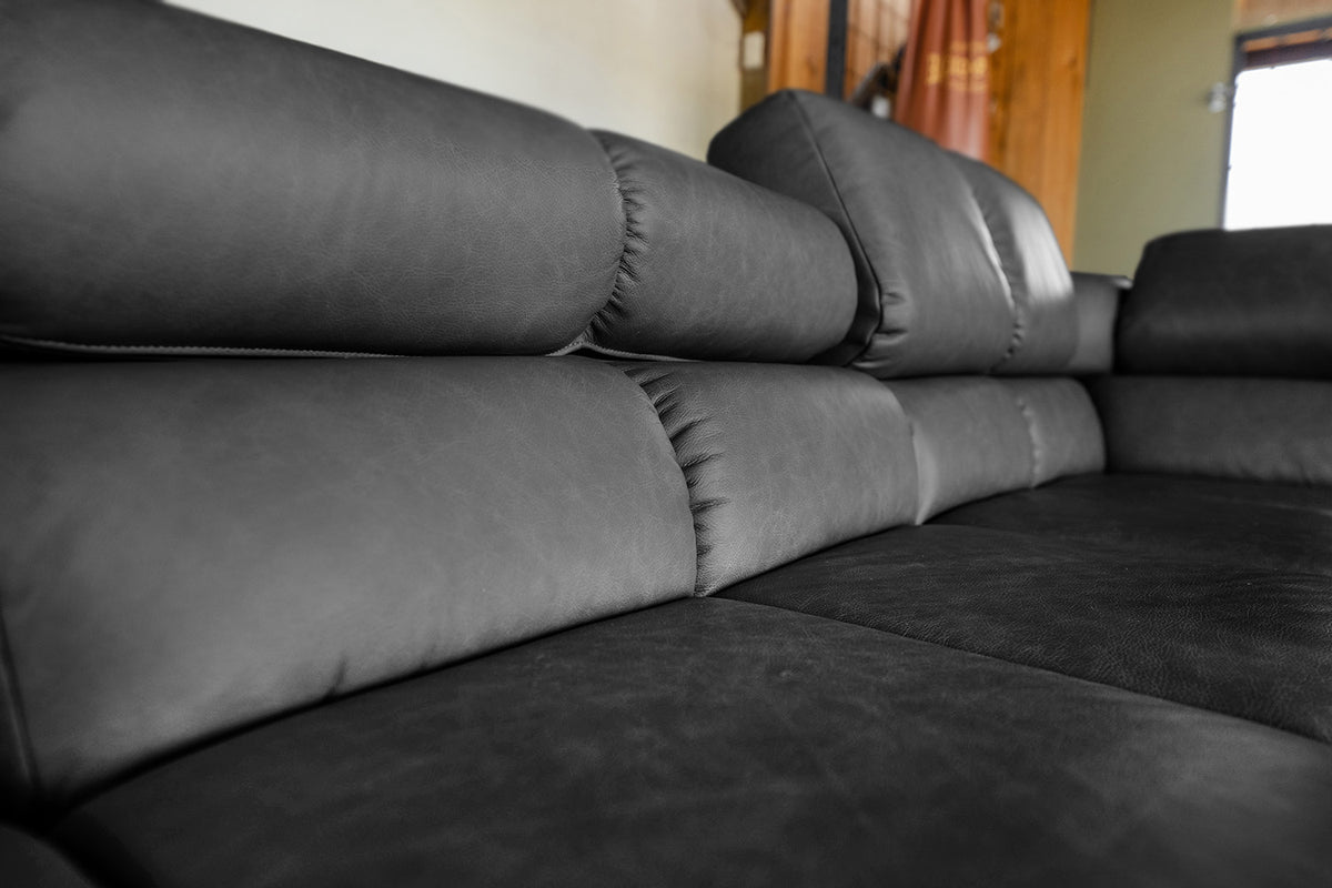 KAWOLA Sofa NELSON Ecksofa Leder schwarz