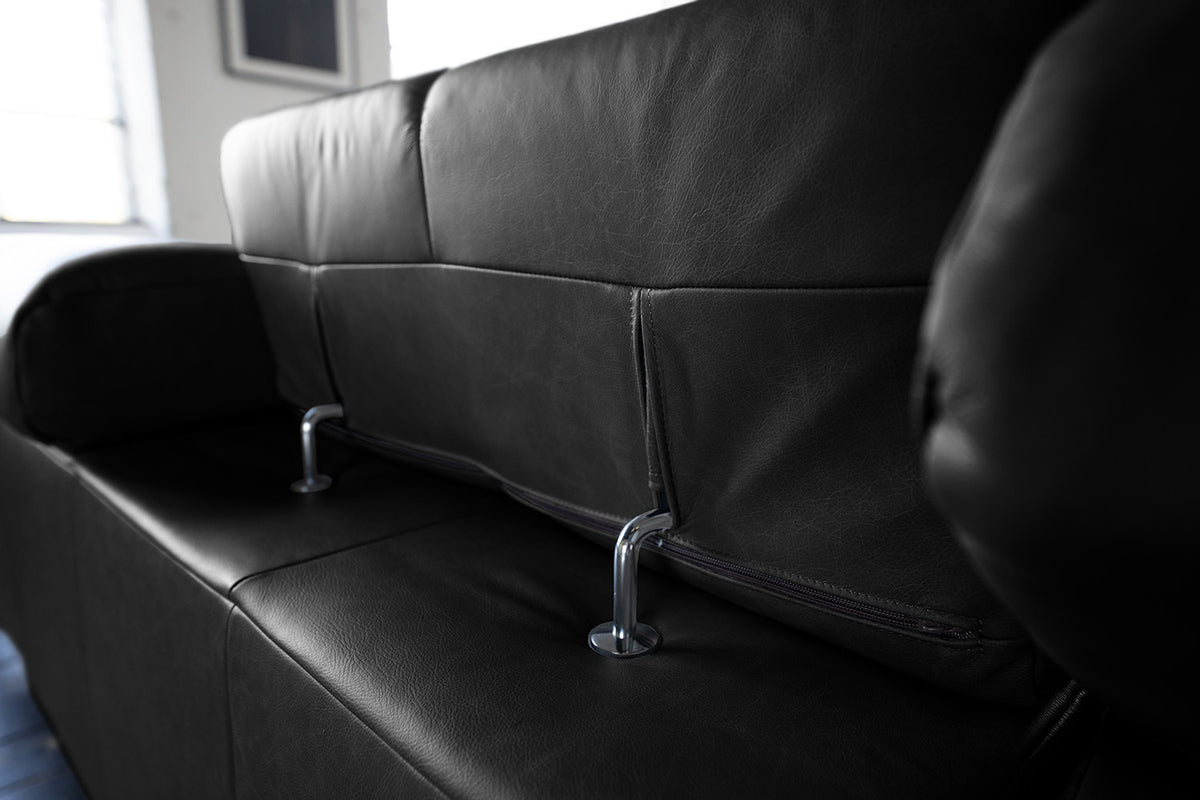 KAWOLA Sofa NELSON Ecksofa Leder schwarz