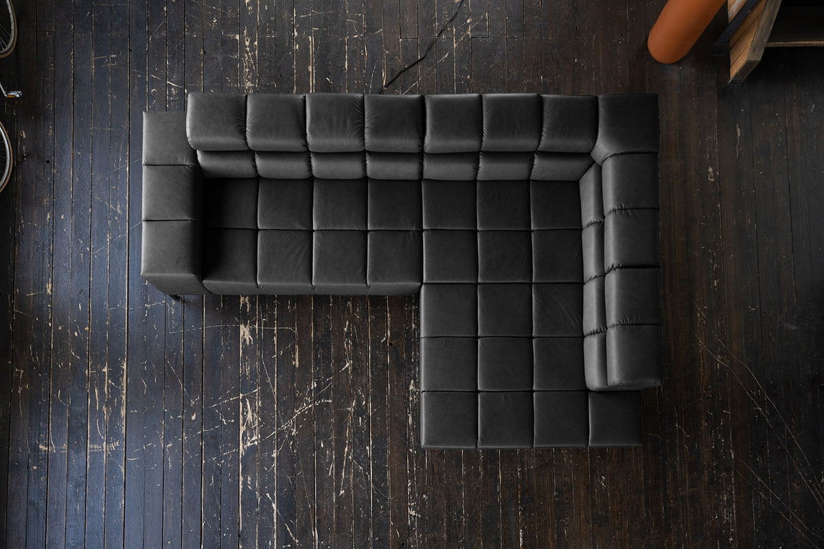 KAWOLA Sofa NELSON Ecksofa Leder schwarz