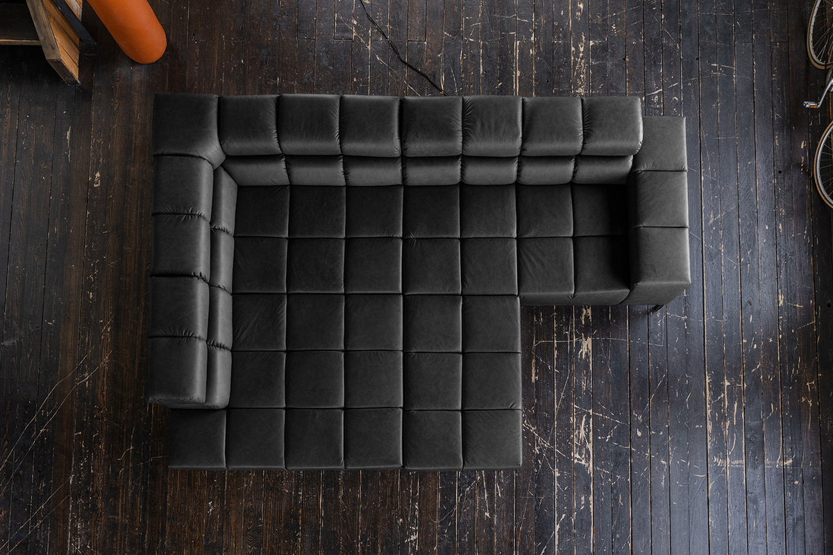KAWOLA Sofa NELSON Ecksofa Leder schwarz