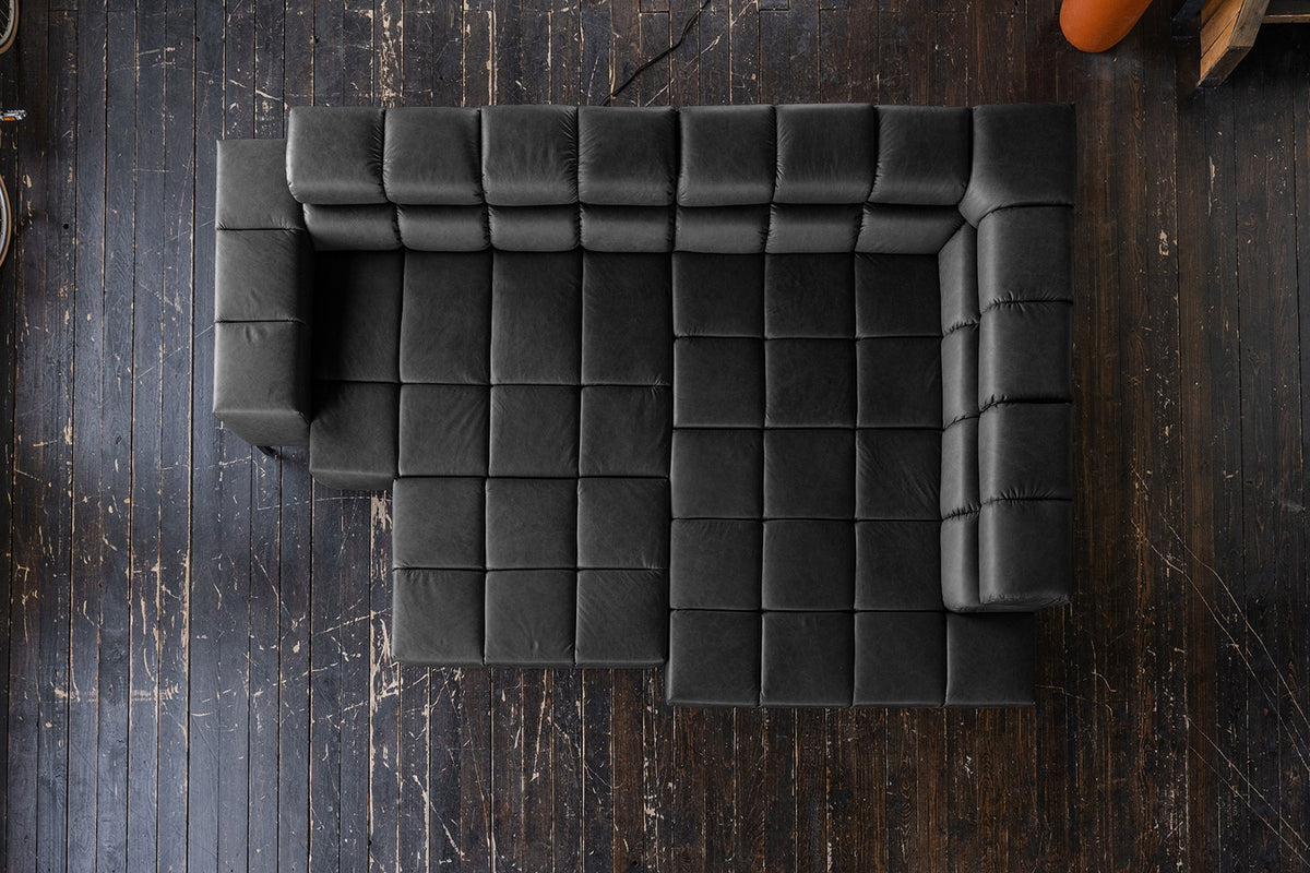 KAWOLA Sofa NELSON Ecksofa Leder schwarz
