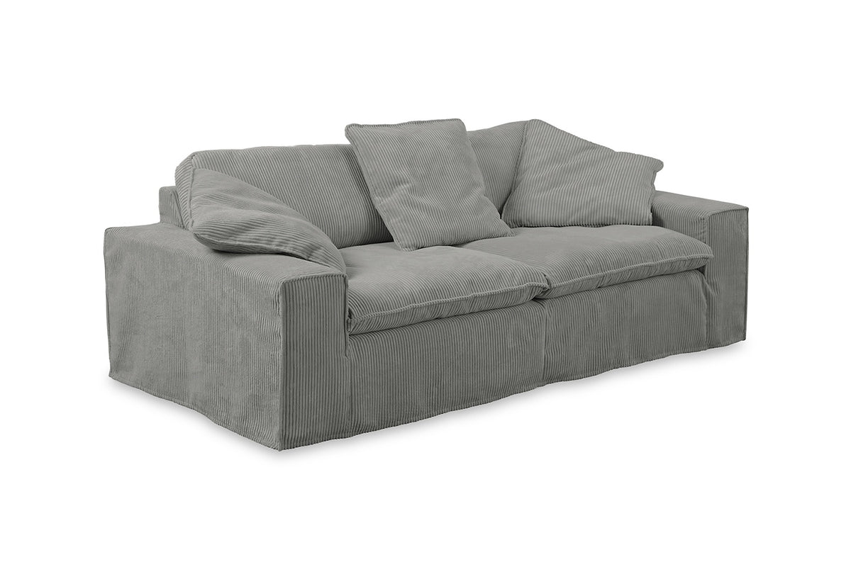 KAWOLA Sofa NETTA 3-Sitzer Bezug abziehbar Cord grau