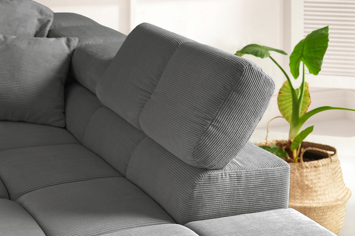 KAWOLA Sofa NEVADA Ecksofa Feincord anthrazit
