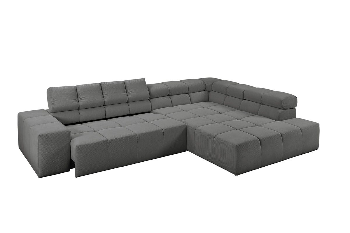 KAWOLA Sofa NEVADA Ecksofa Feincord anthrazit