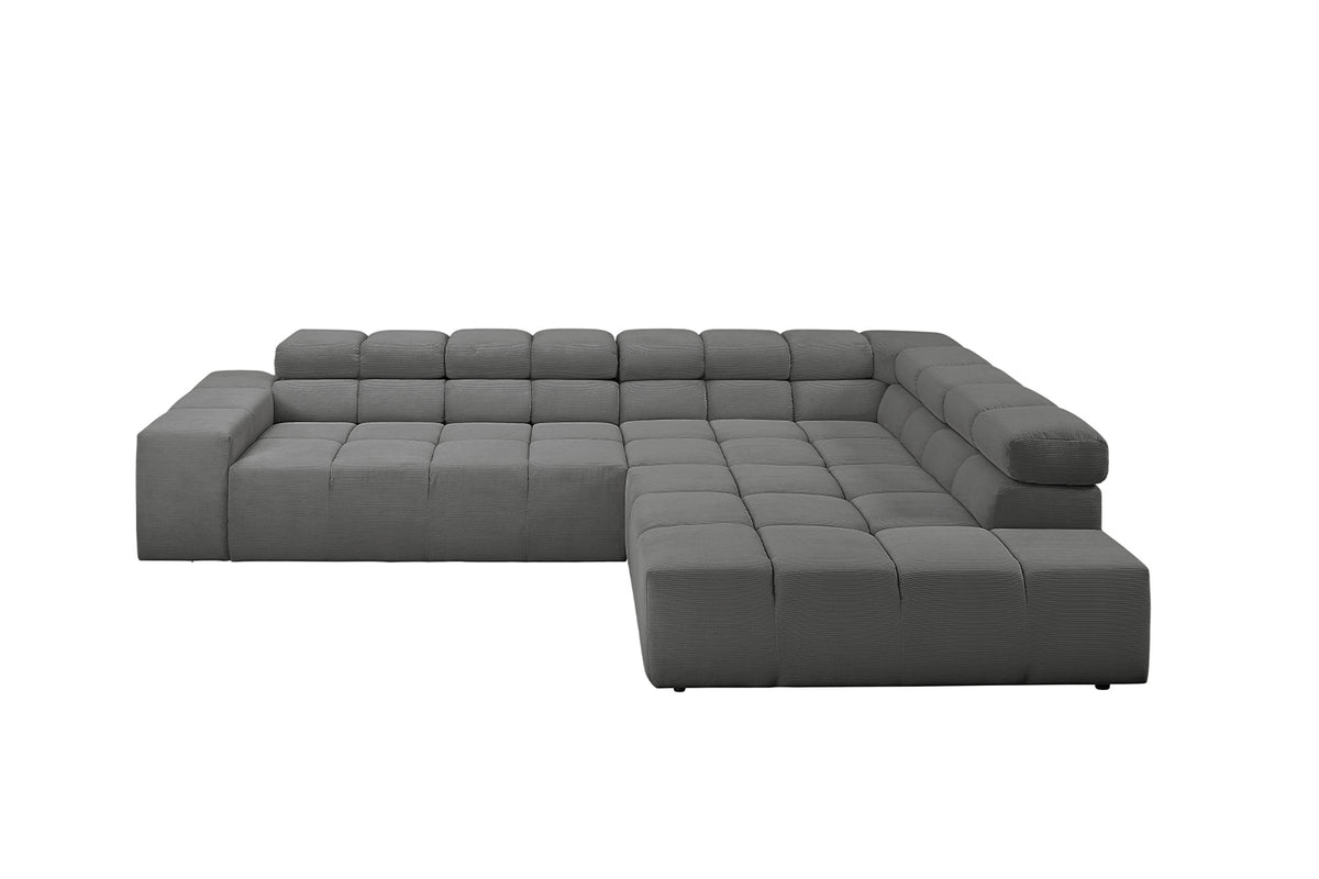 KAWOLA Sofa NEVADA Ecksofa Feincord anthrazit