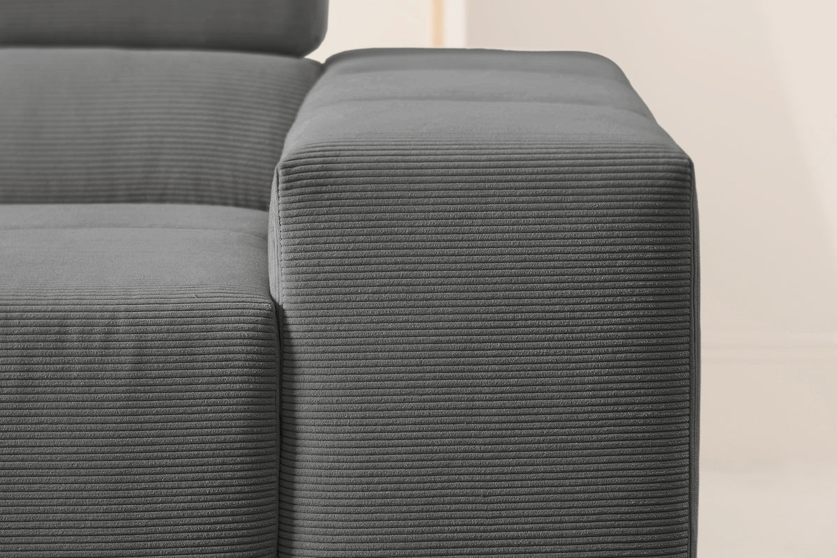 KAWOLA Sofa NEVADA Ecksofa Feincord anthrazit