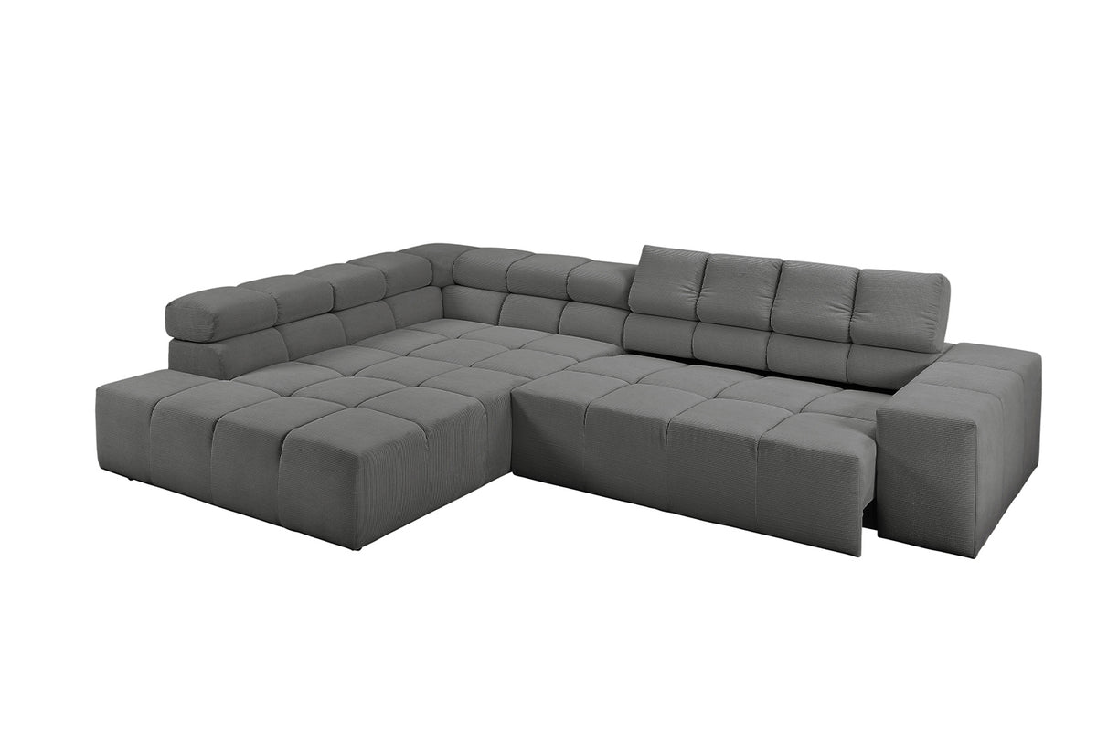KAWOLA Sofa NEVADA Ecksofa Feincord anthrazit