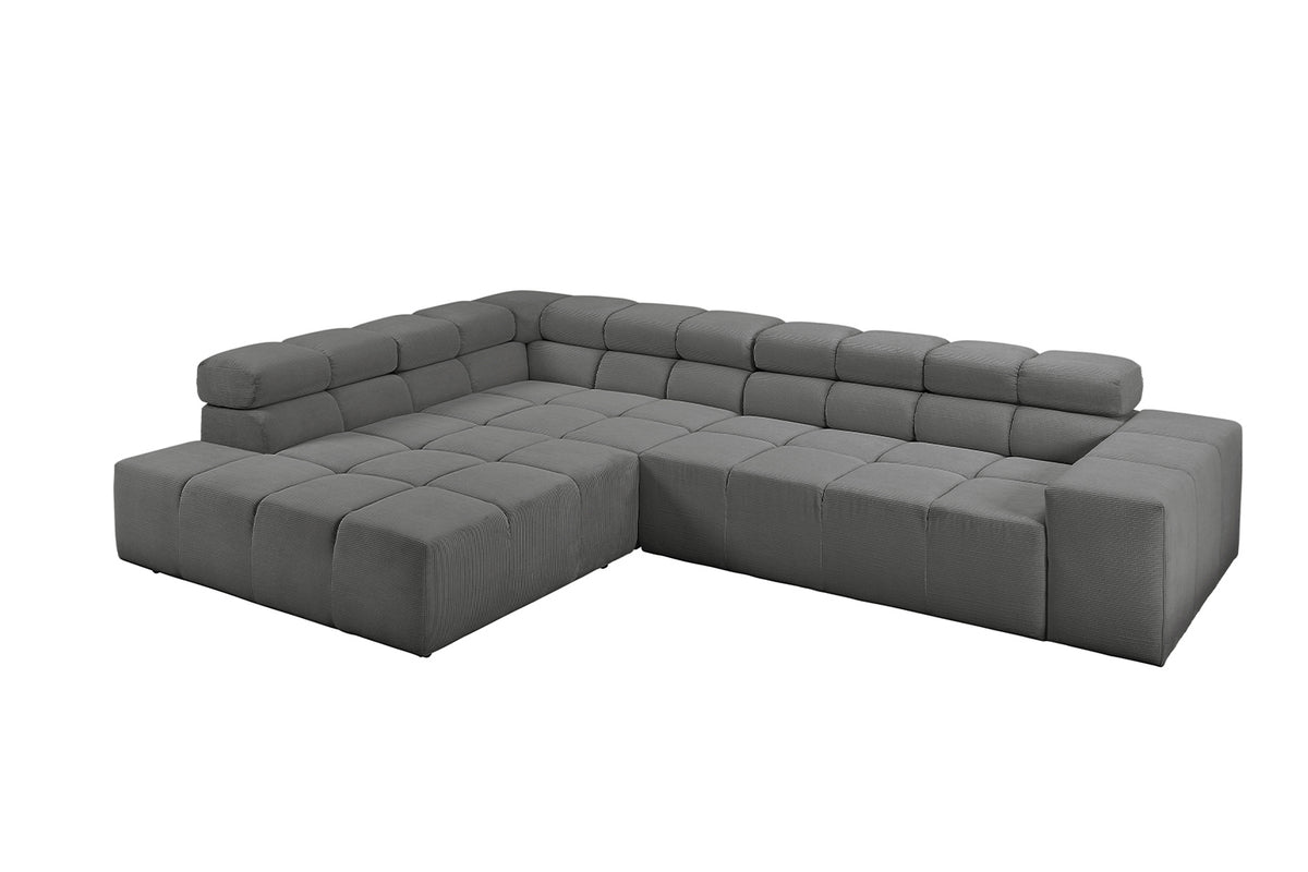 KAWOLA Sofa NEVADA Ecksofa Feincord anthrazit