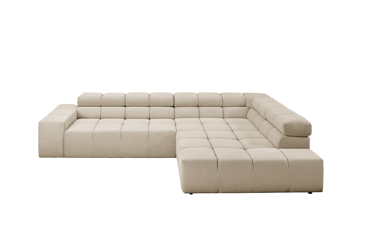 KAWOLA Sofa NEVADA Ecksofa Feincord beige