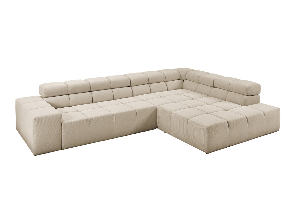 KAWOLA Sofa NEVADA Ecksofa Feincord beige