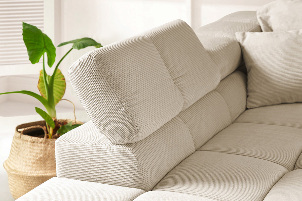 KAWOLA Sofa NEVADA Ecksofa Feincord beige