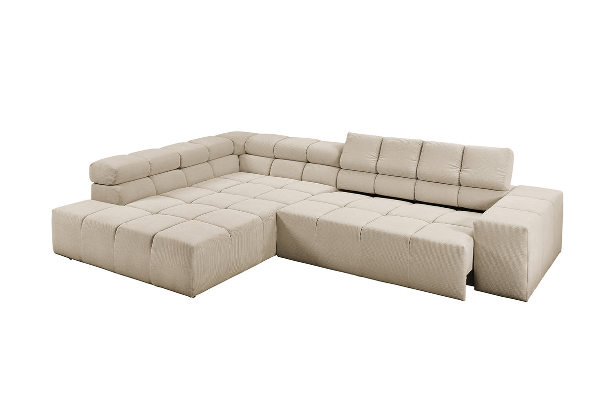 KAWOLA Sofa NEVADA Ecksofa Feincord beige