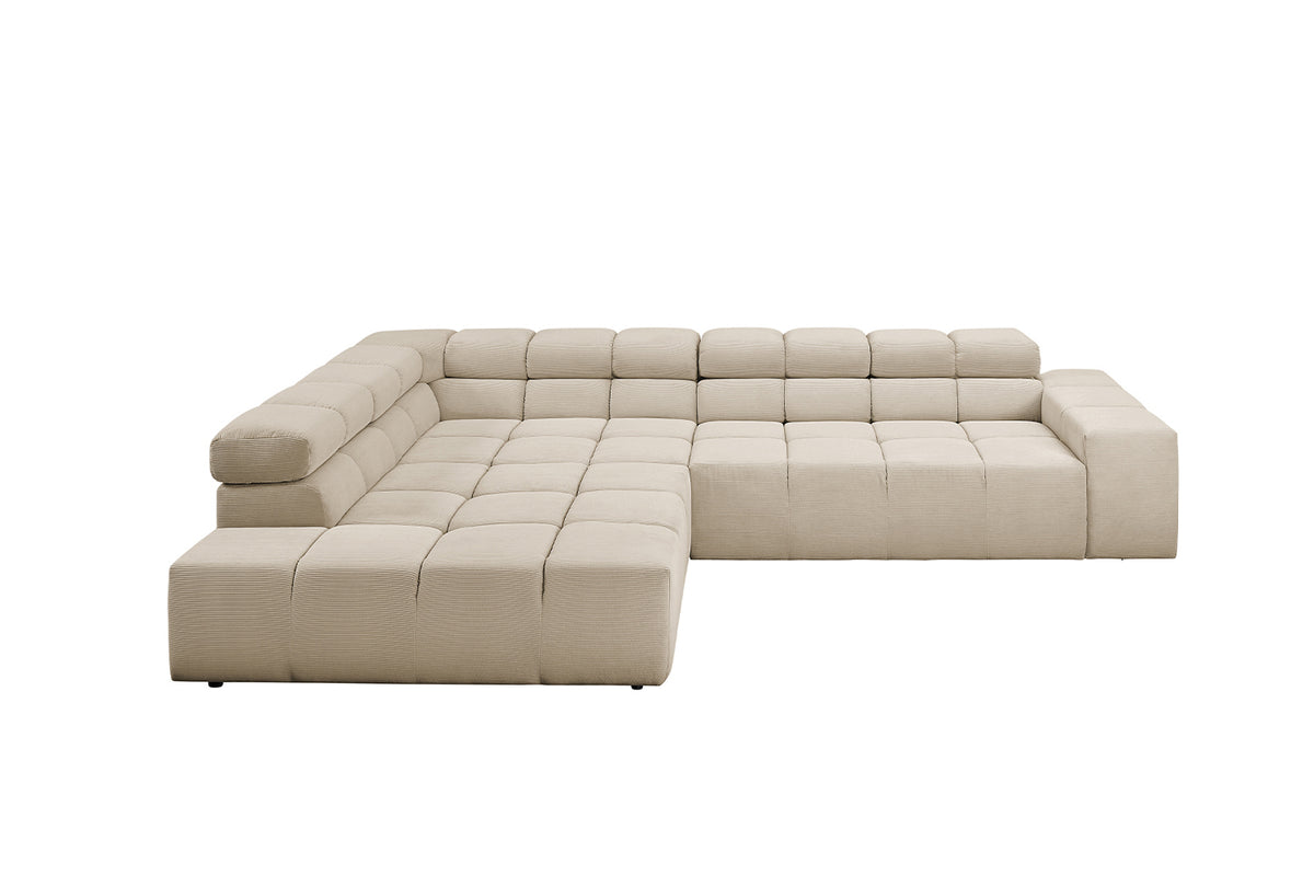 KAWOLA Sofa NEVADA Ecksofa Feincord beige