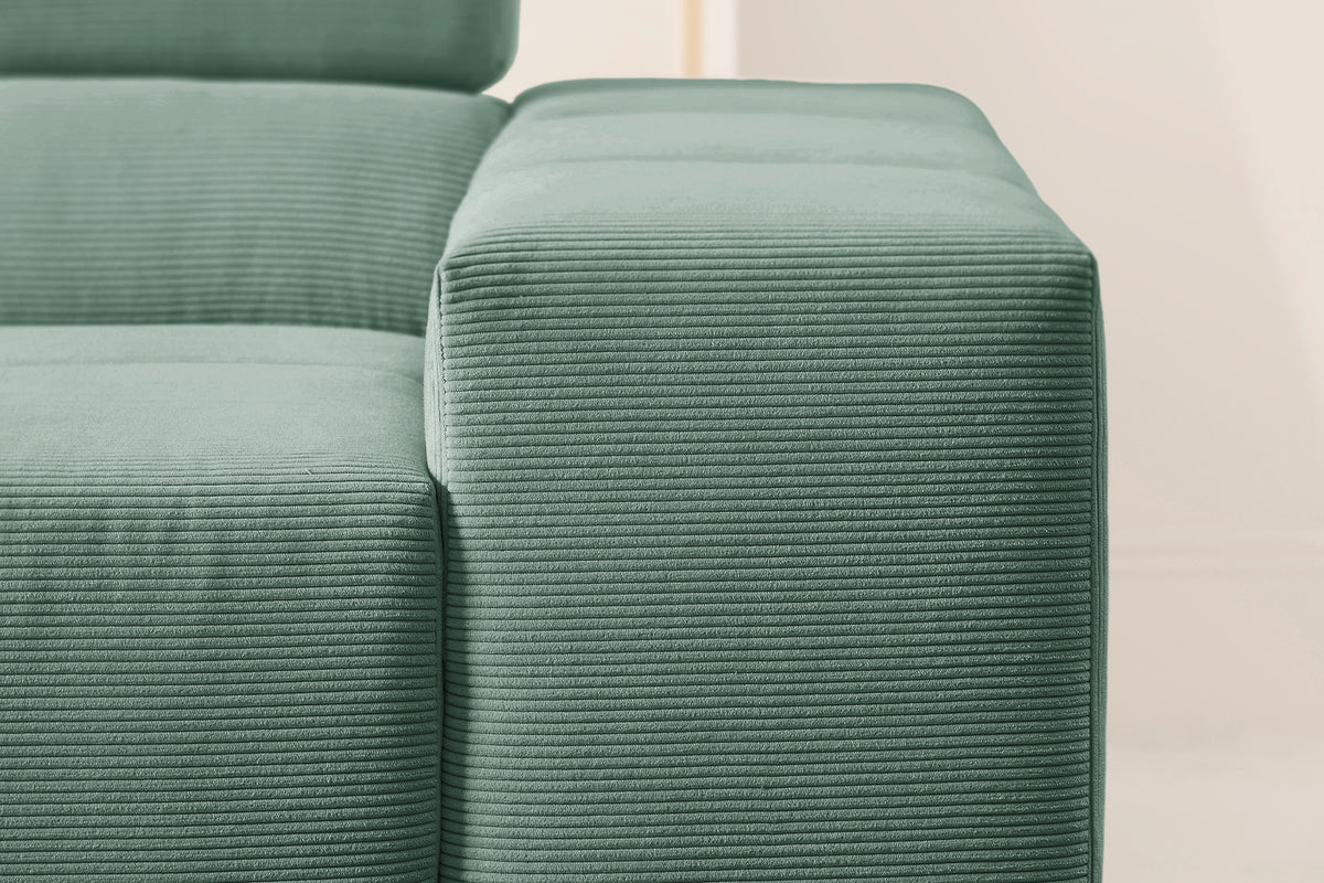 KAWOLA Sofa NEVADA Ecksofa Feincord grün
