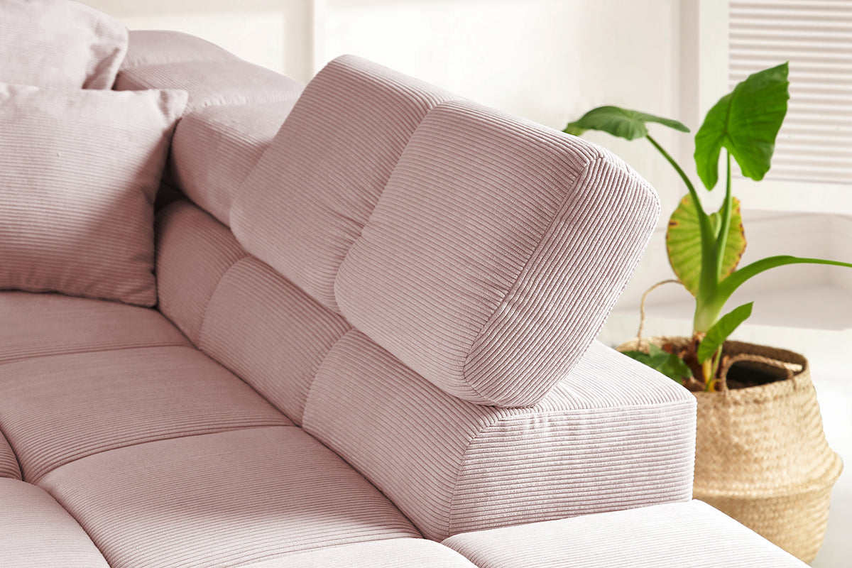 KAWOLA Sofa NEVADA Ecksofa Feincord rosa