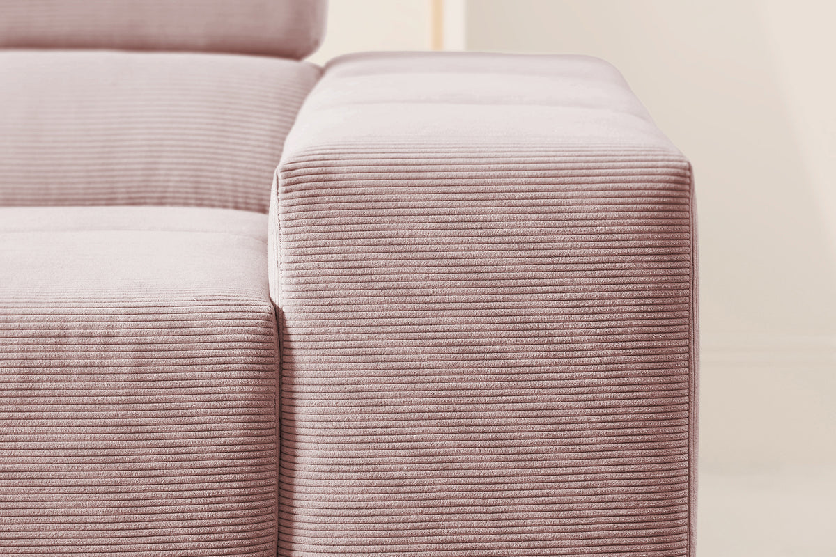 KAWOLA Sofa NEVADA Ecksofa Feincord rosa