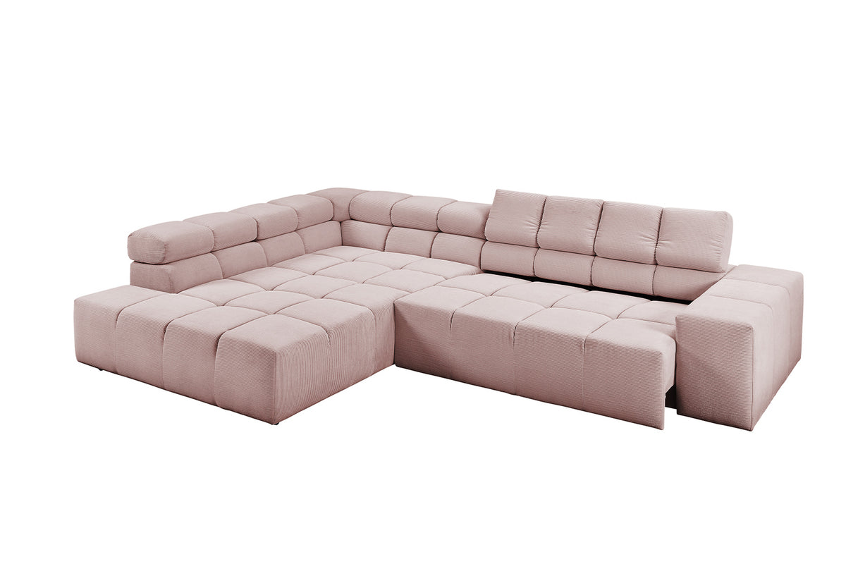 KAWOLA Sofa NEVADA Ecksofa Feincord rosa