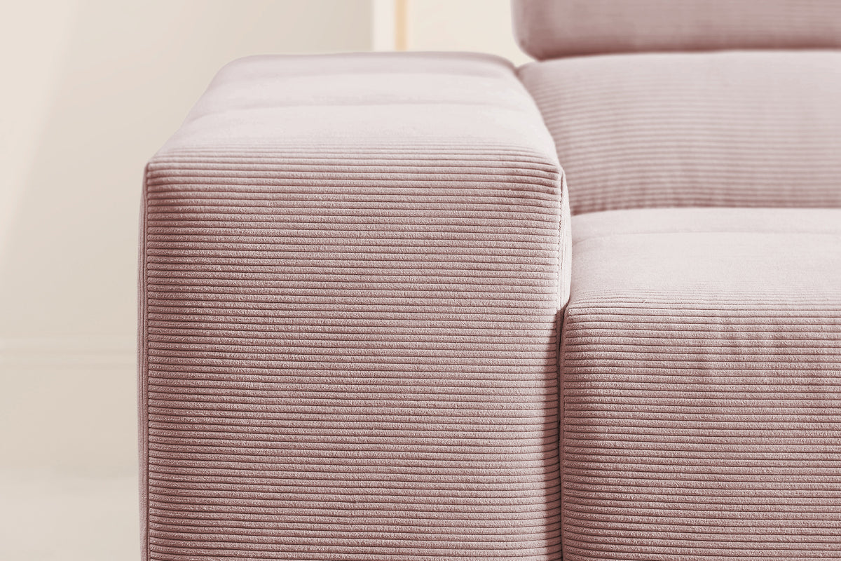 KAWOLA Sofa NEVADA Ecksofa Feincord rosa