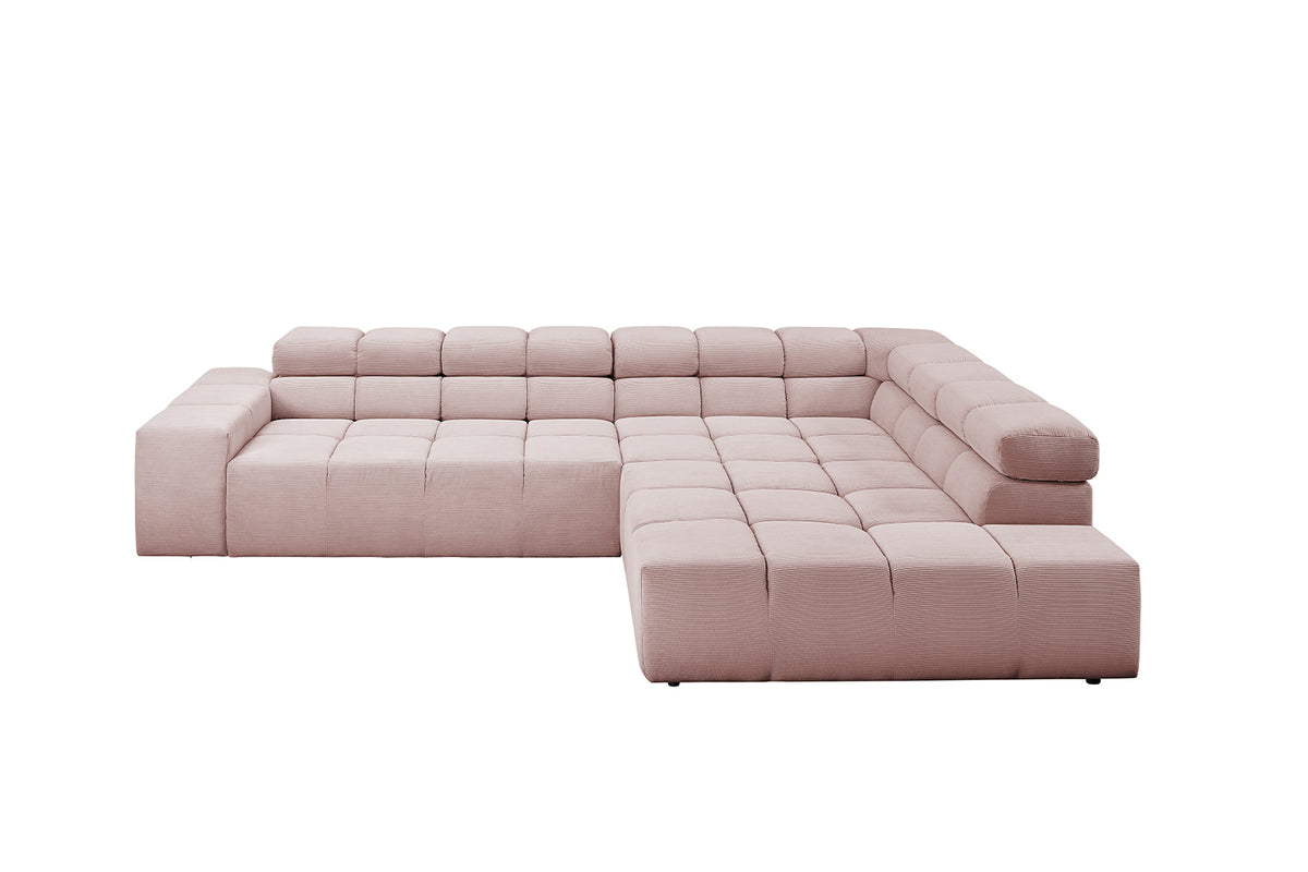 KAWOLA Sofa NEVADA Ecksofa Feincord rosa