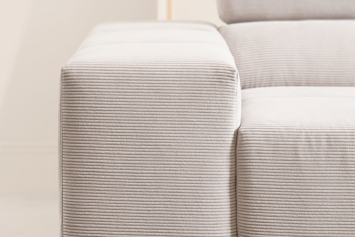 KAWOLA Sofa NEVADA Ecksofa Feincord silber