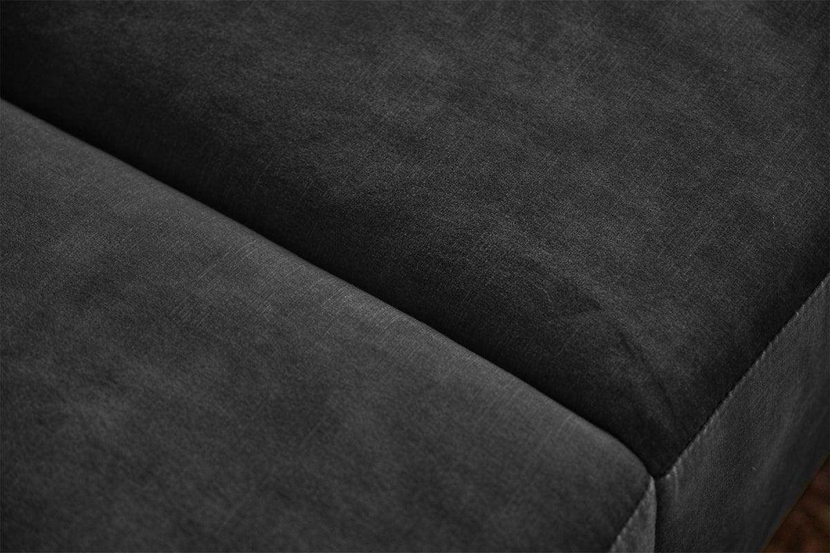 KAWOLA Sofa NILO 3-Sitzer Velvet Vintage anthrazit