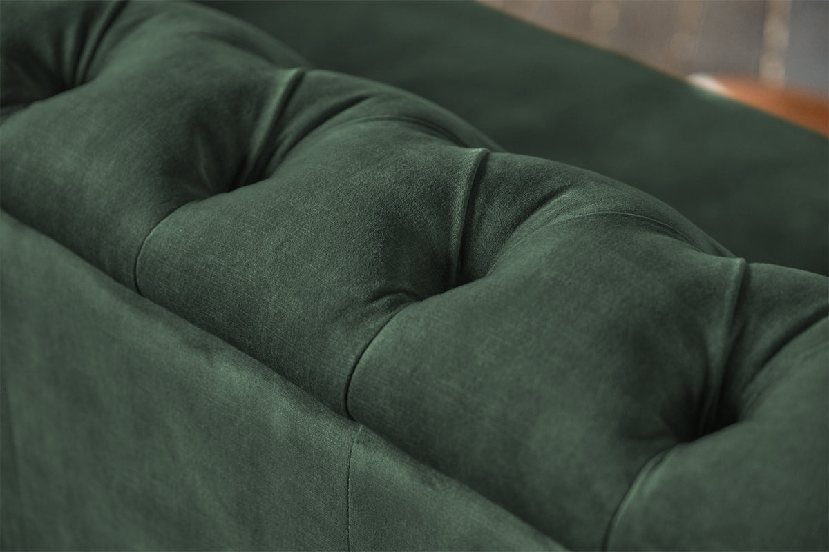 KAWOLA Sofa NILO 3-Sitzer Velvet Vintage moosgrün