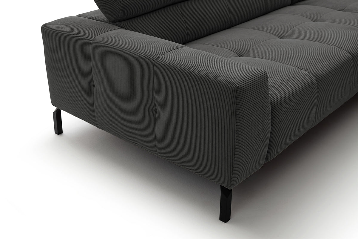 KAWOLA Sofa OHIO Ecksofa Feincord anthrazit