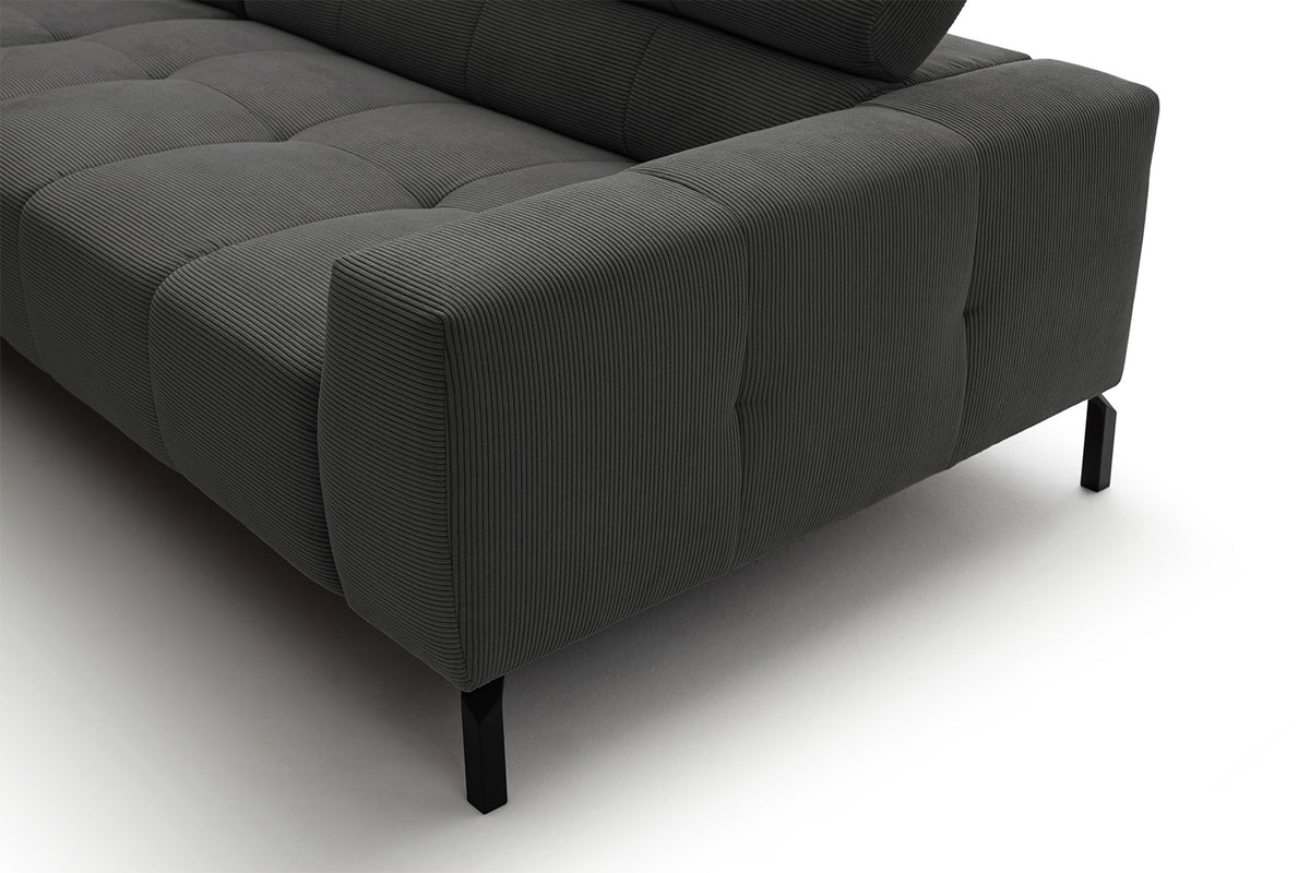 KAWOLA Sofa OHIO Ecksofa Feincord anthrazit