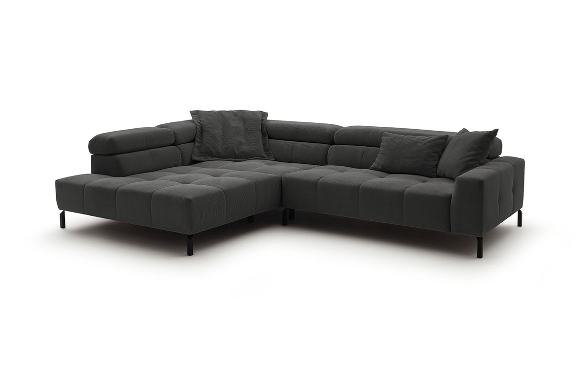 KAWOLA Sofa OHIO Ecksofa Feincord anthrazit