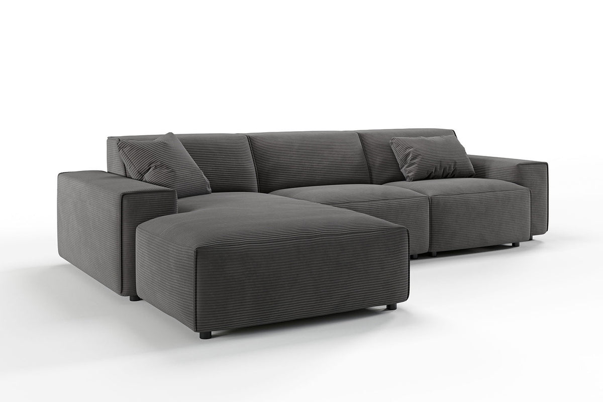KAWOLA Sofa RANI Ecksofa Cord grau