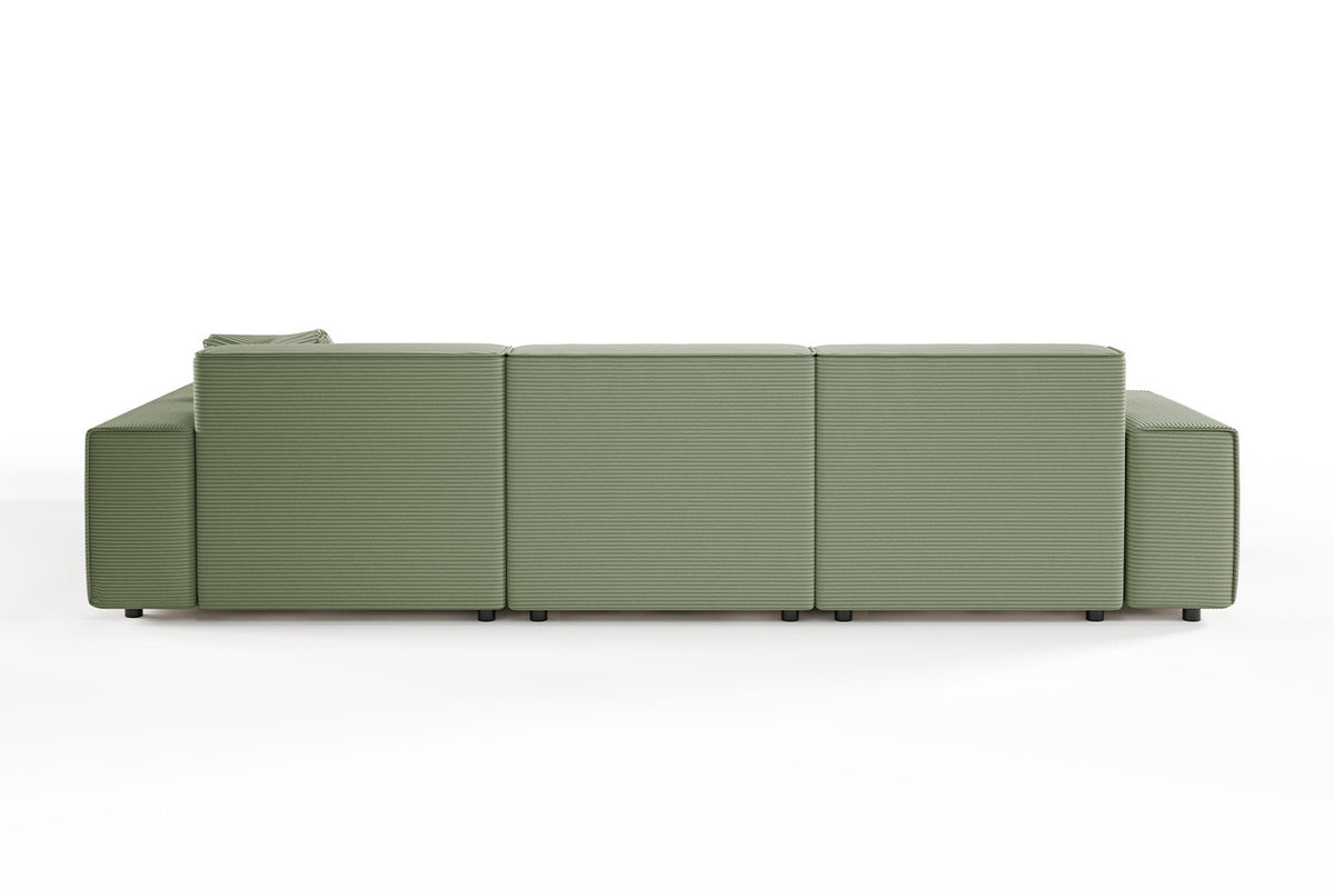 KAWOLA Sofa RANI Ecksofa Cord olivgrün