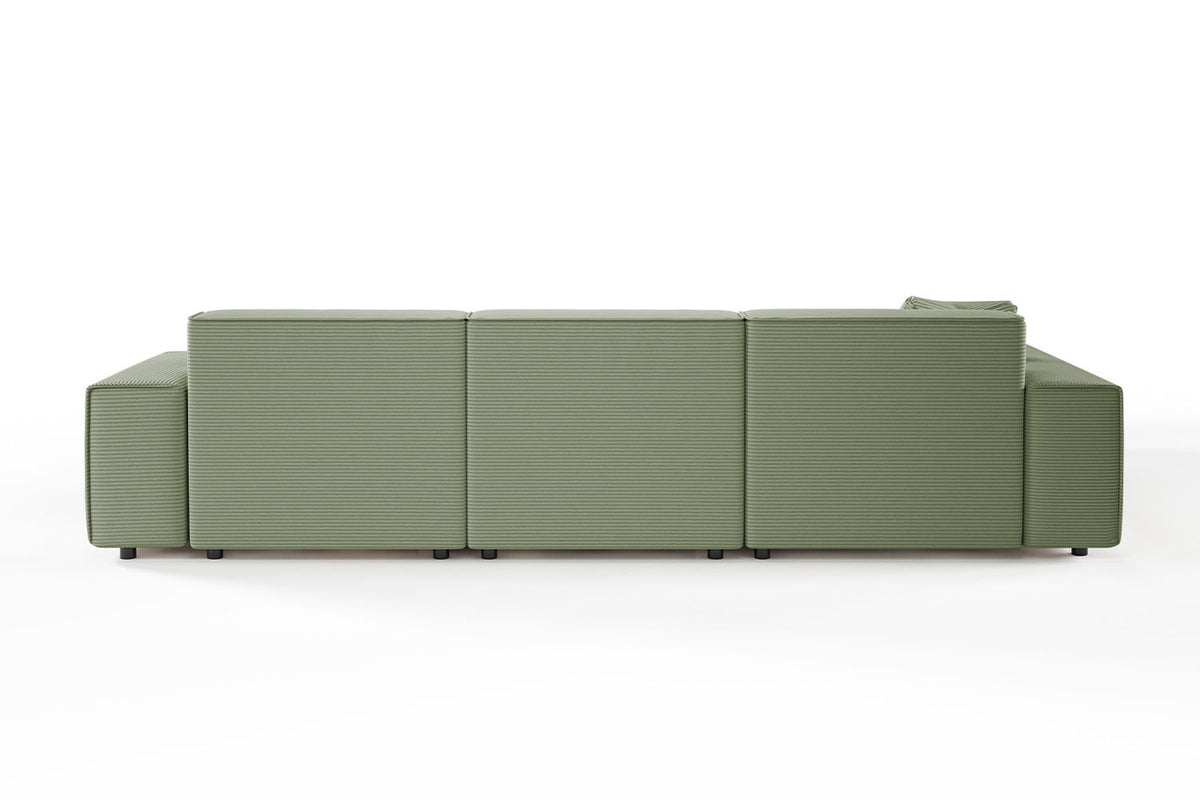 KAWOLA Sofa RANI Ecksofa Cord olivgrün