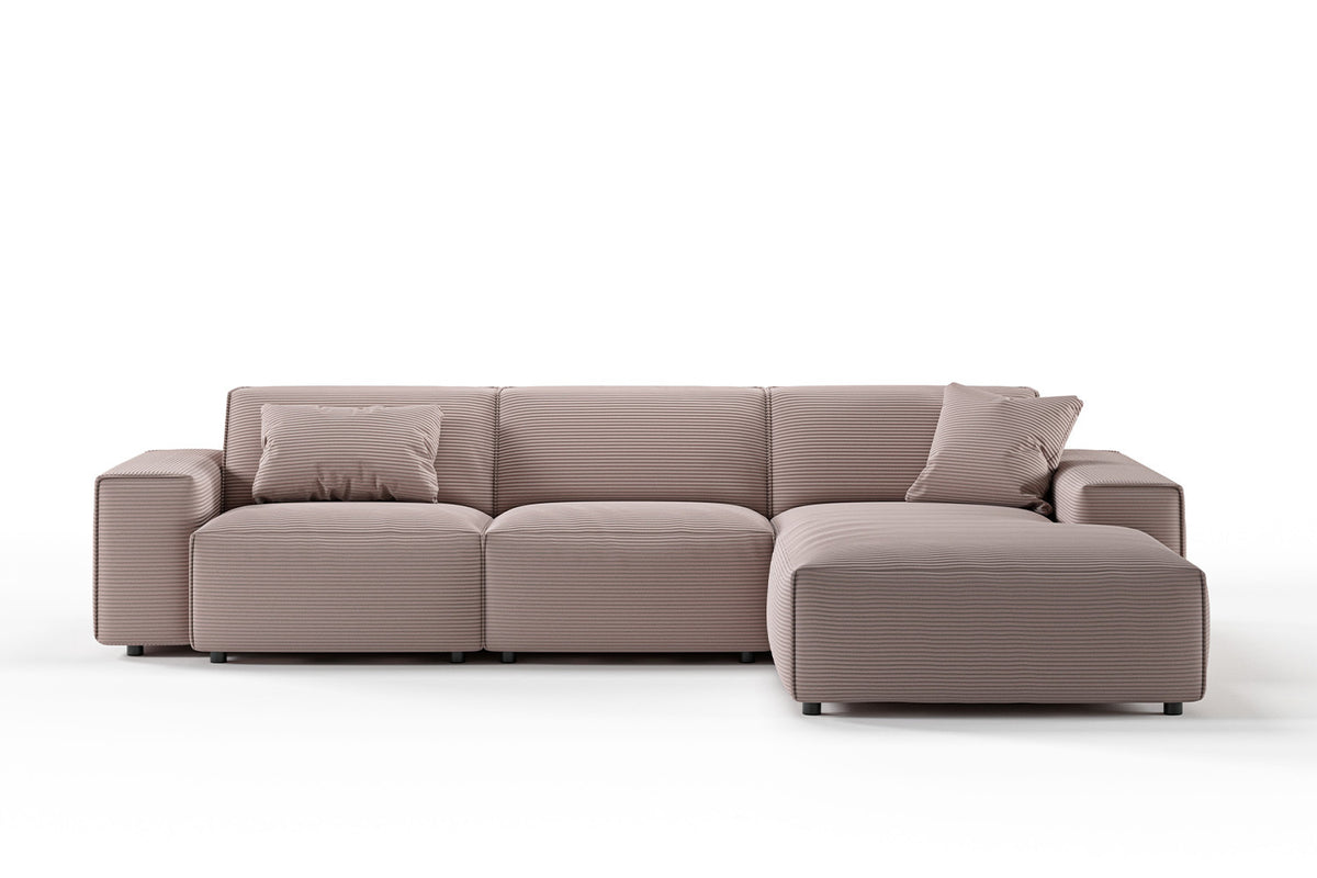 KAWOLA Sofa RANI Ecksofa Cord rosa