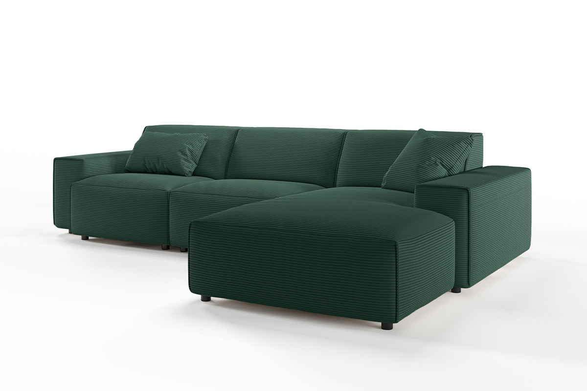 KAWOLA Sofa RANI Ecksofa Cord smaragd
