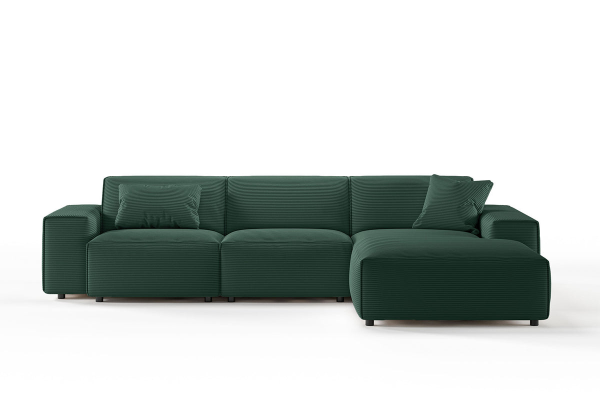 KAWOLA Sofa RANI Ecksofa Cord smaragd