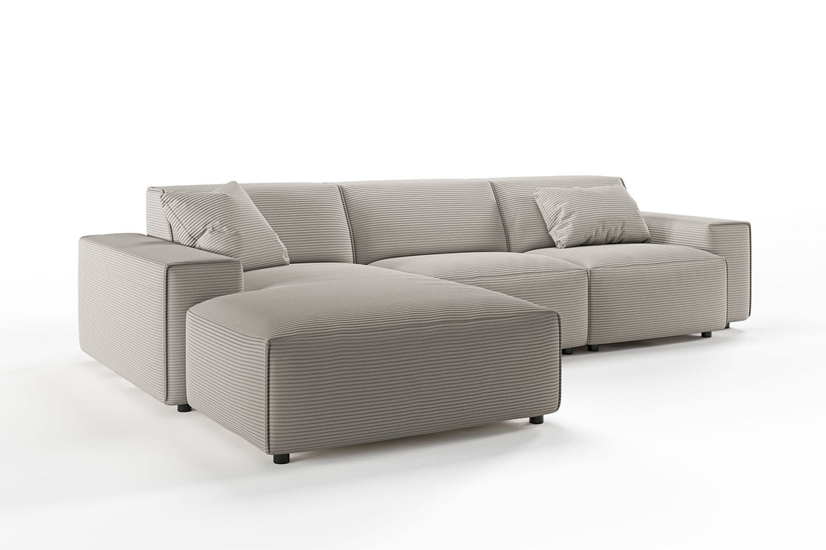 KAWOLA Sofa RANI Ecksofa Cord steingrau