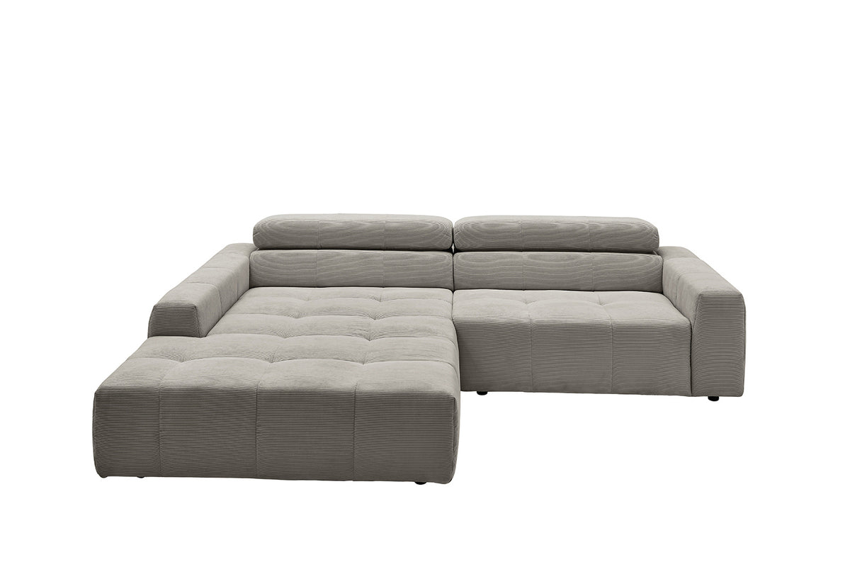 KAWOLA Sofa RENO Ecksofa Feincord grau