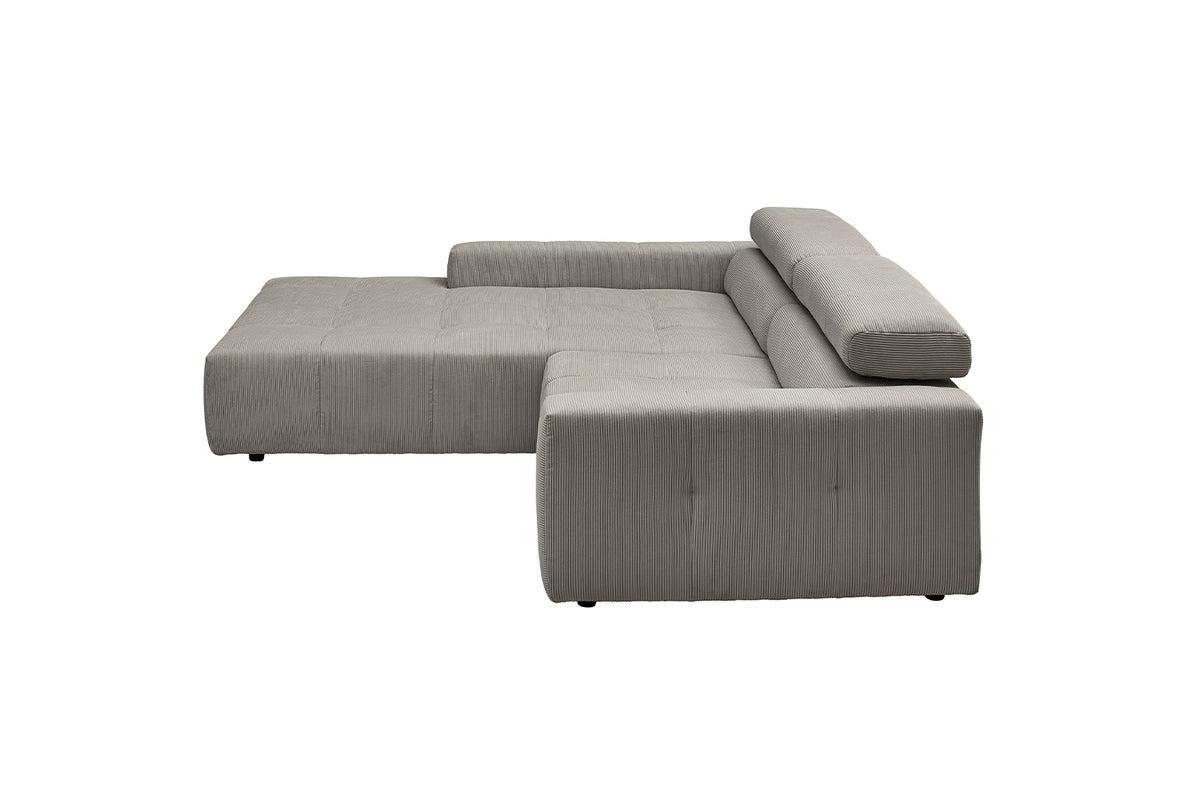 KAWOLA Sofa RENO Ecksofa Feincord grau