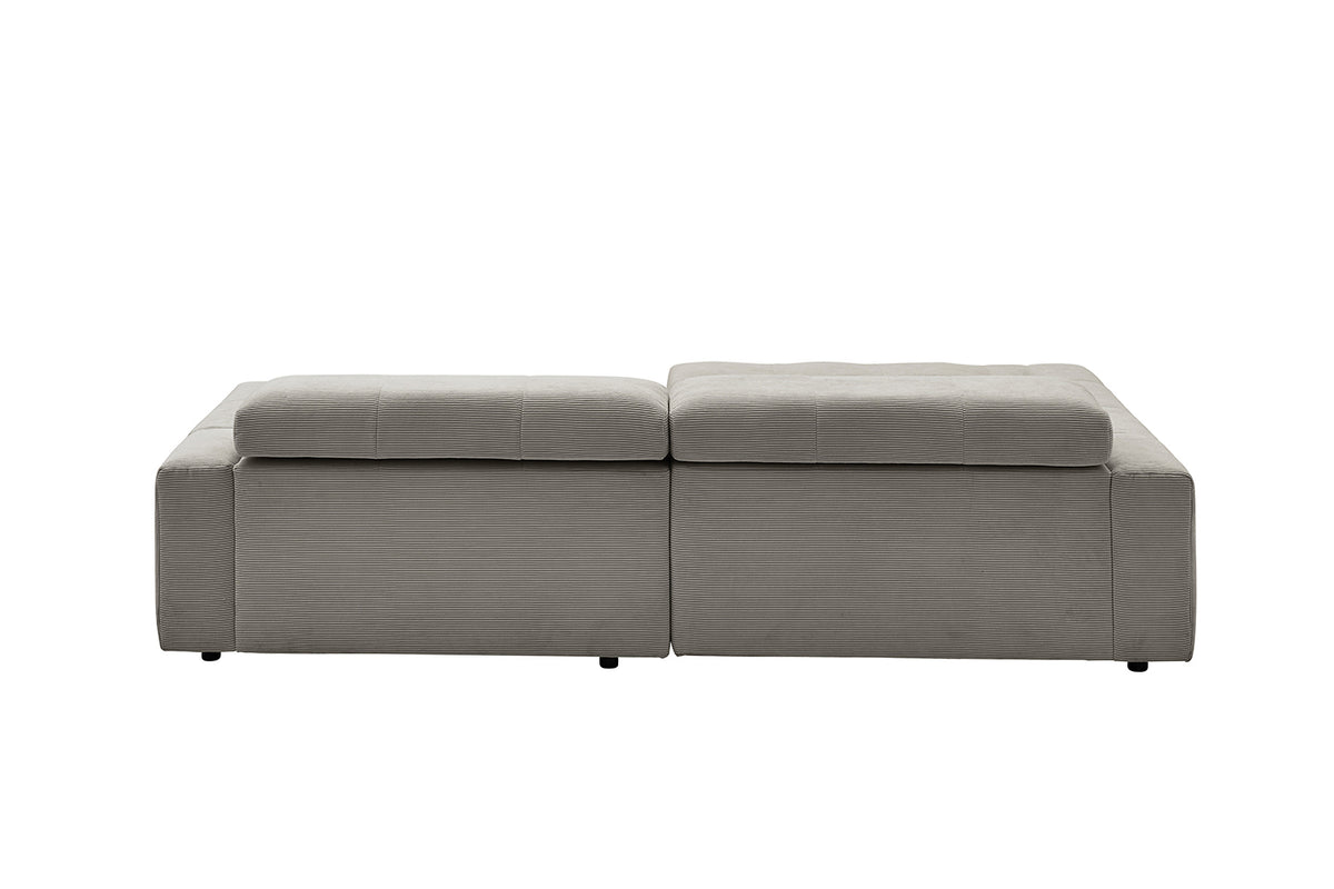 KAWOLA Sofa RENO Ecksofa Feincord grau
