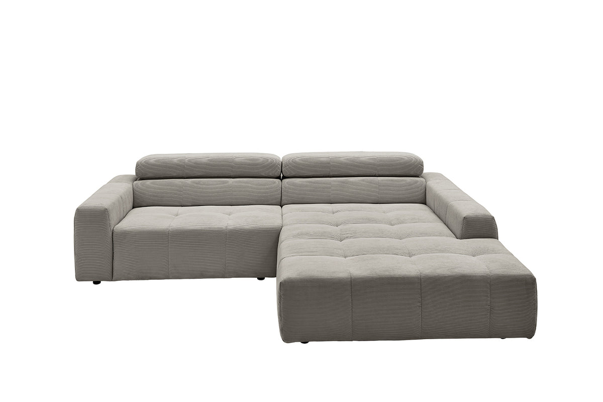 KAWOLA Sofa RENO Ecksofa Feincord grau