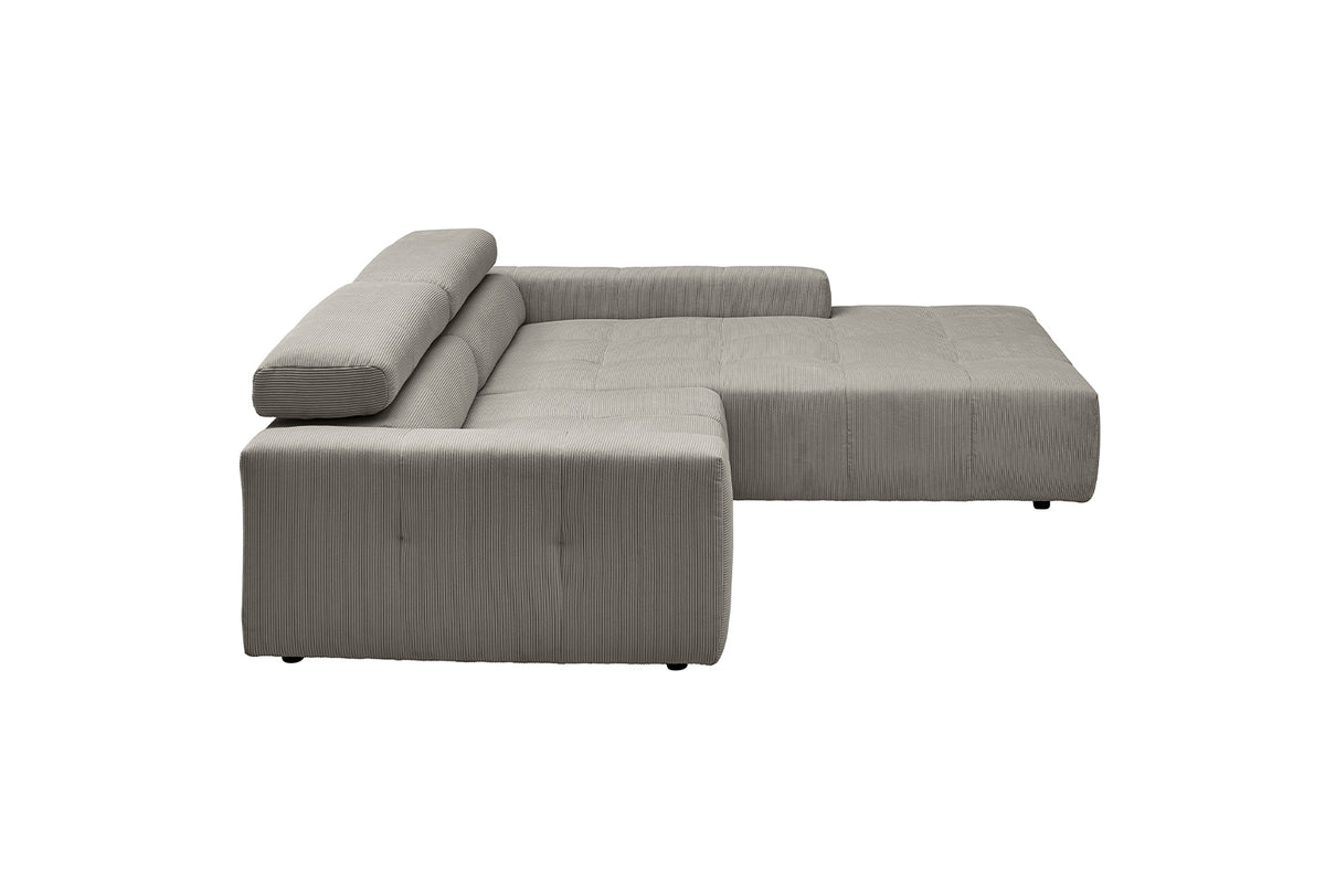KAWOLA Sofa RENO Ecksofa Feincord grau