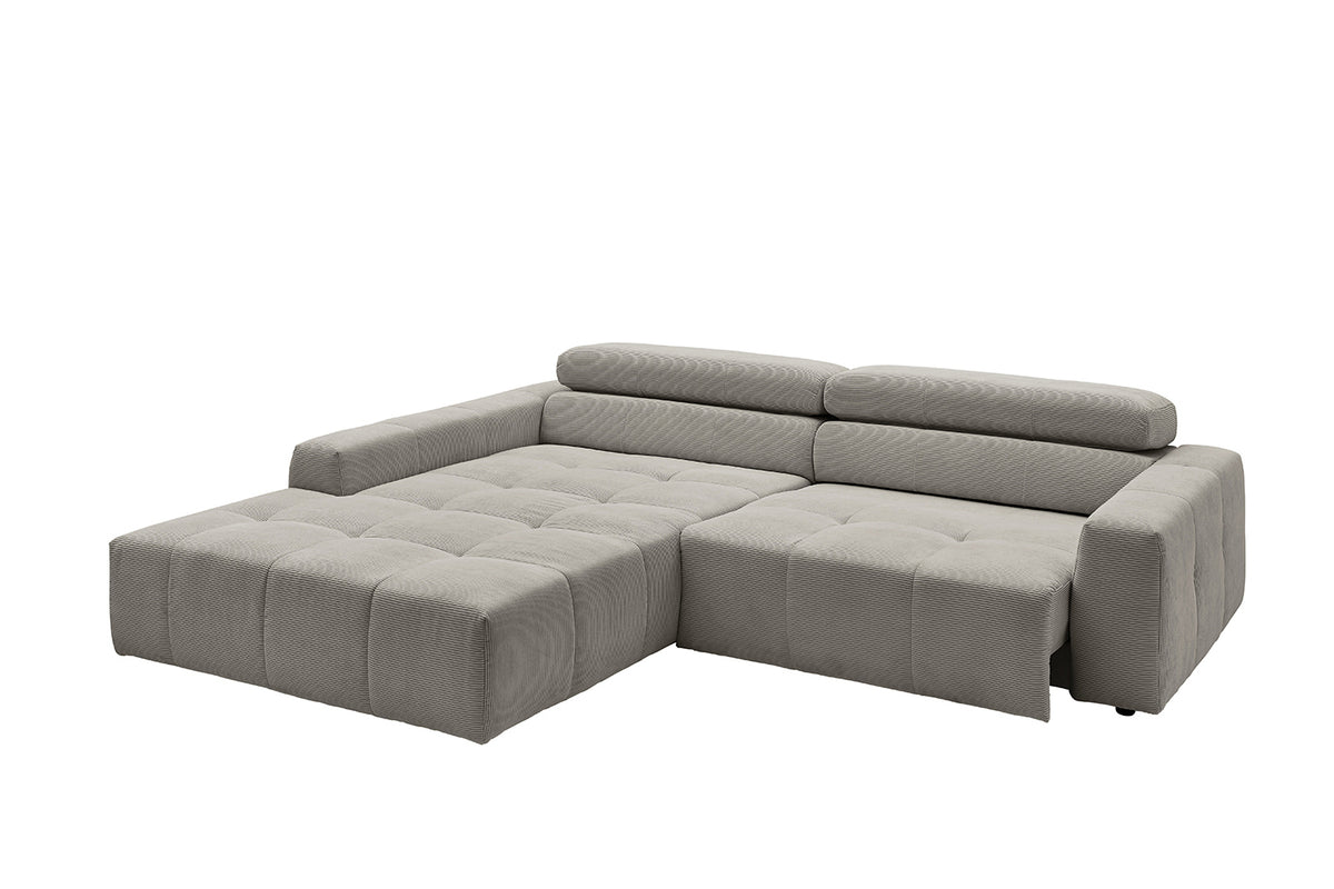 KAWOLA Sofa RENO Ecksofa Feincord grau