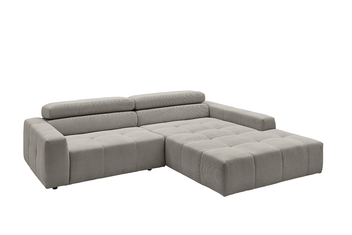 KAWOLA Sofa RENO Ecksofa Feincord grau