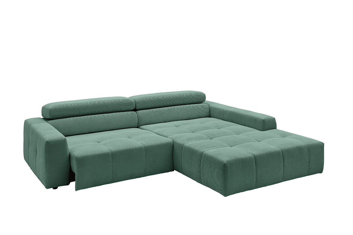 KAWOLA Sofa RENO Ecksofa Feincord grün