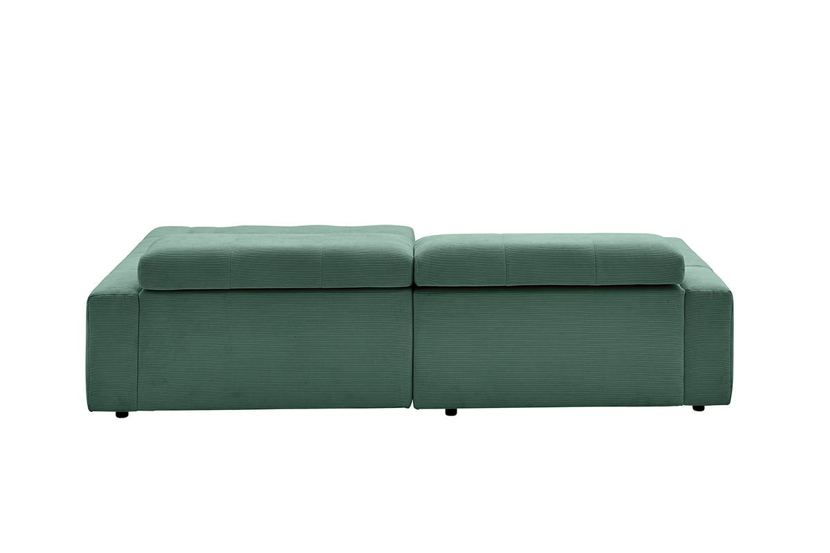 KAWOLA Sofa RENO Ecksofa Feincord grün
