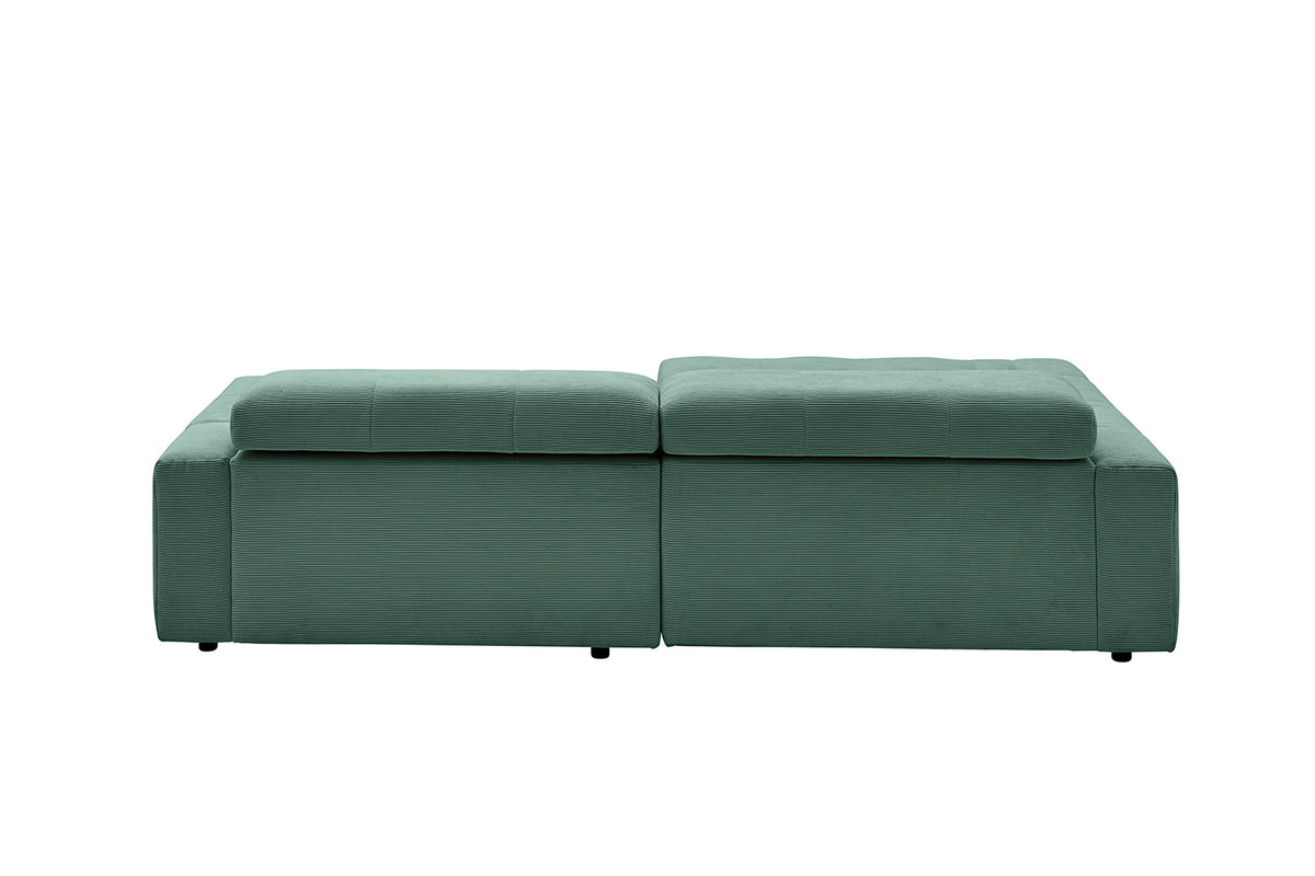 KAWOLA Sofa RENO Ecksofa Feincord grün