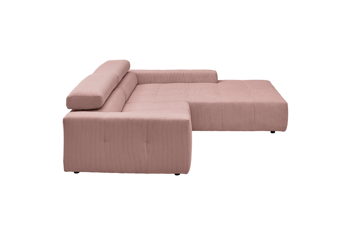 KAWOLA Sofa RENO Ecksofa Feincord rosa