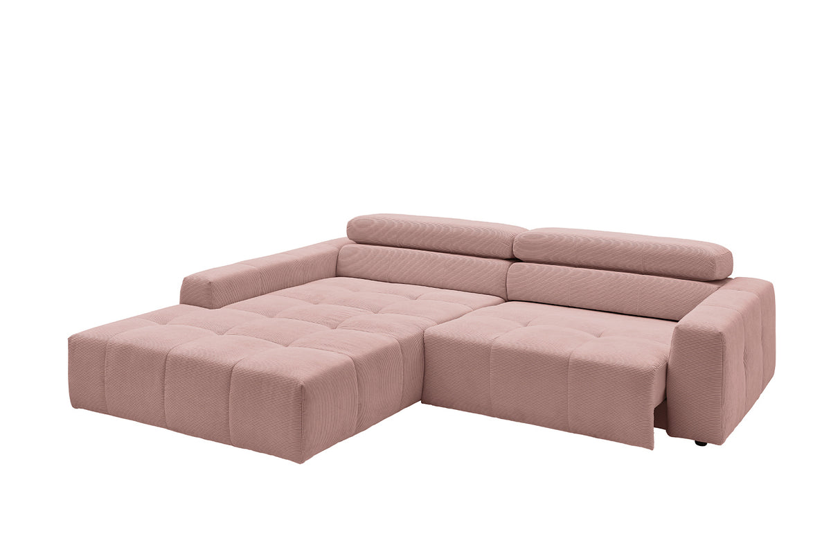 KAWOLA Sofa RENO Ecksofa Feincord rosa