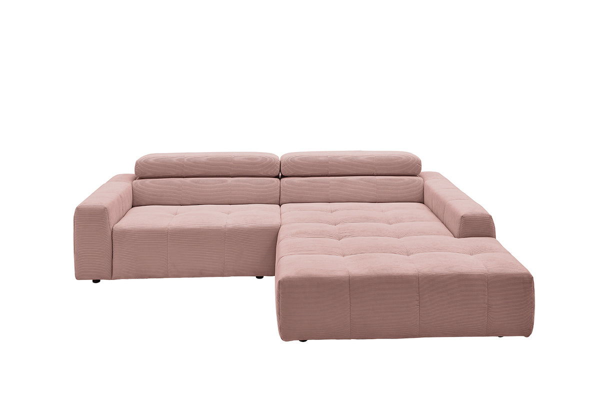 KAWOLA Sofa RENO Ecksofa Feincord rosa