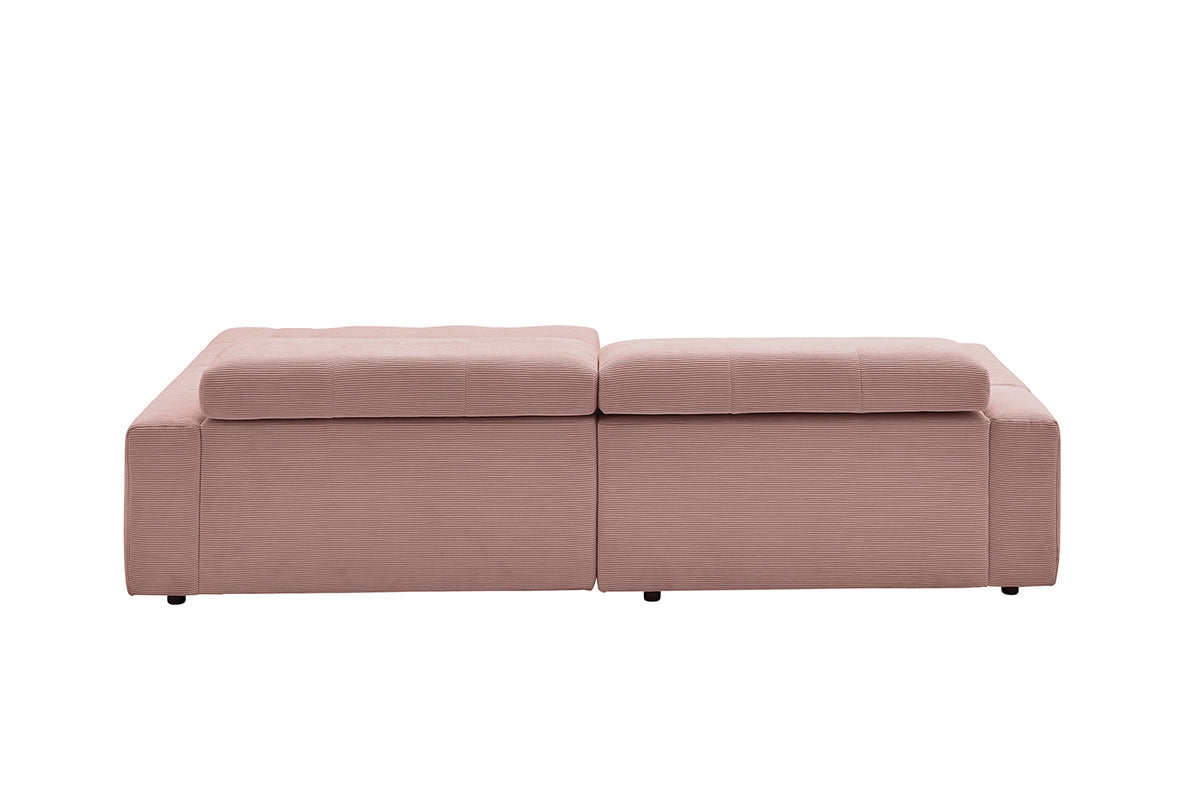 KAWOLA Sofa RENO Ecksofa Feincord rosa